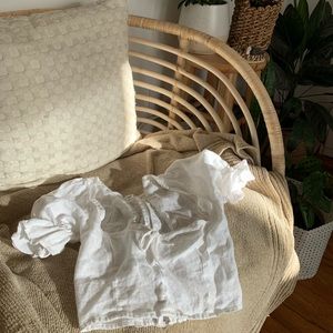 Reformation linen puff sleeve crop top